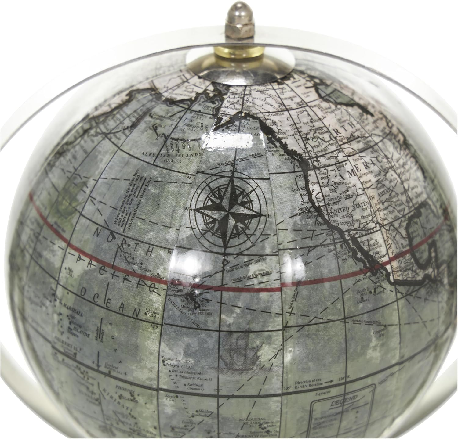 Deco 79 Stainless Steel Globe, 8" X 5" X 9", Silver