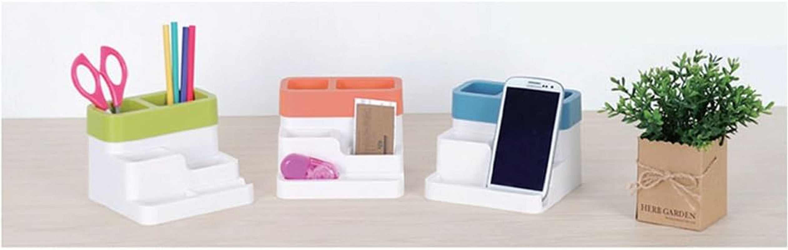 Nakabayashi PLS-MSK1-G Desk Organizer, Pen Holder, Multi Stand, Green image number 1