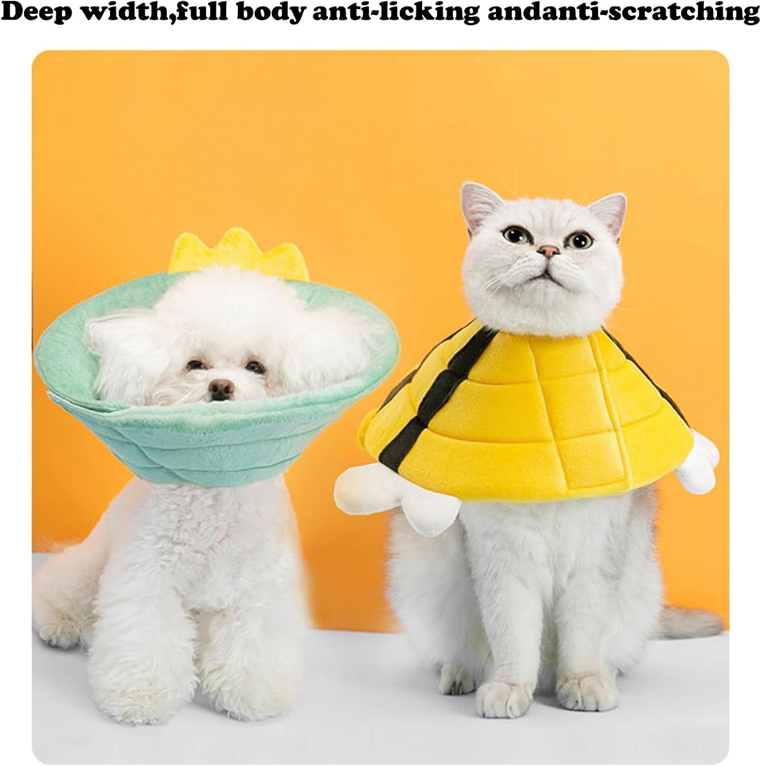 Cat Collar for Dog, Adjustable Neck Collar, Soft Adjustable Collar for Cats, Cat Collar, Recovery Anti-Leak Pet Collar for Small Dogs, Kittens (Yellow, L) image number 3