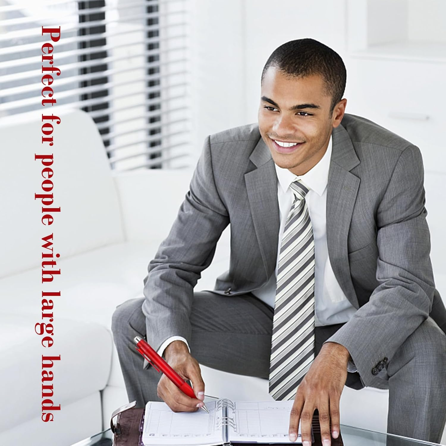 Big Fat Pens - Enhanced Writing Stability for Arthritis and Elderly Easy Thick Grip 3Pcs Red image number 1