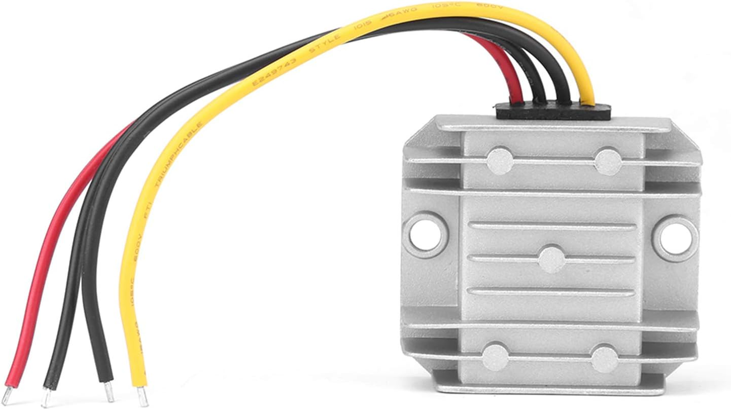 Power Buck Module, IP68 Waterproof DC‑DC Converter, Vibration Resistant for over Voltage Protection 10A DC12V/24V to 5V Short Circuit Protection