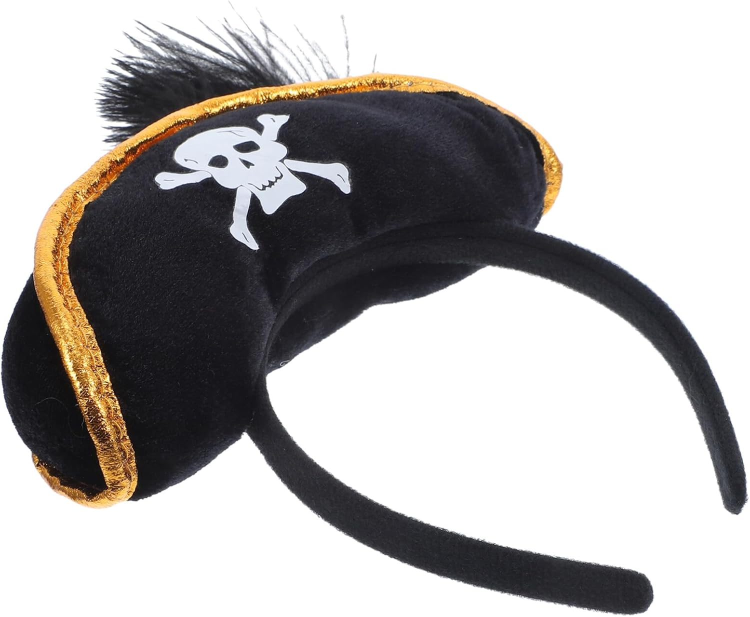 Ciieeo Skull Hat Headband Pirate Skull Hairband Cosplay Pirate Headbands Captain Hat Headband Kids Costumes Party Headbands Child Non-Woven Fabric Scarf Skeleton image number 4