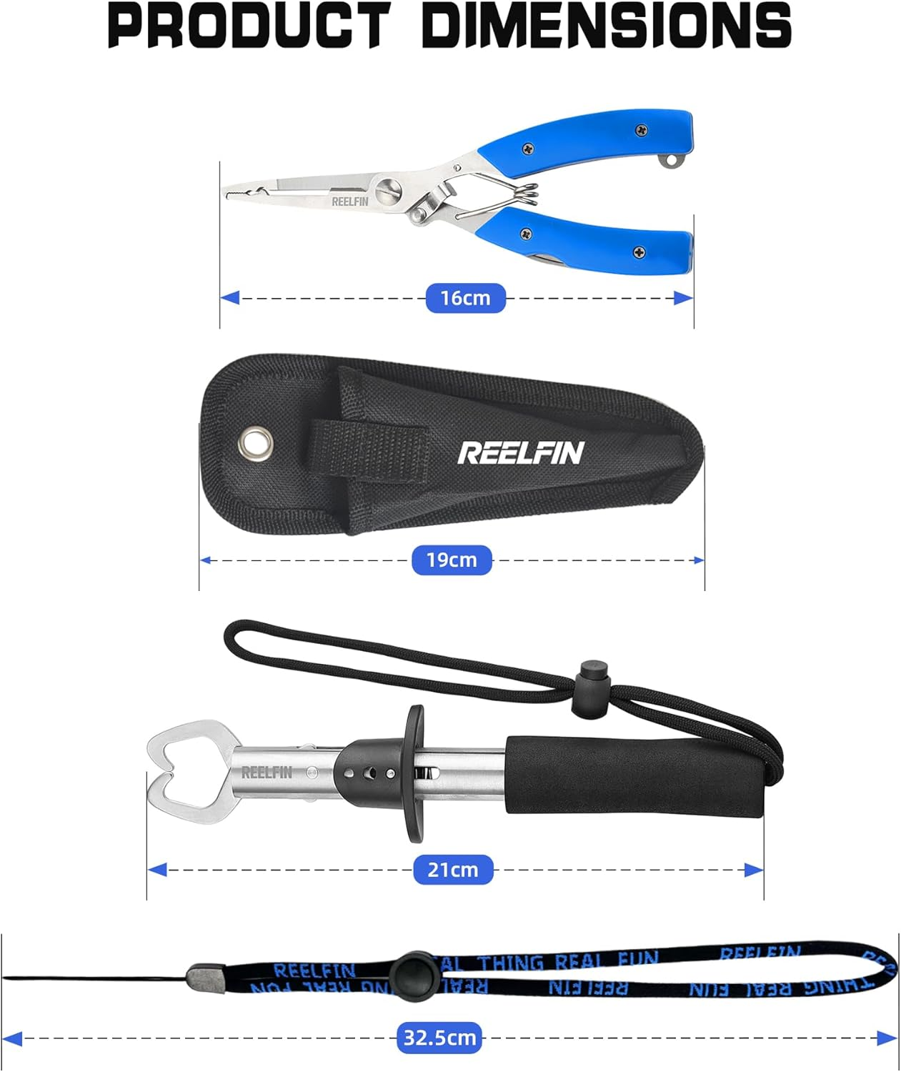 Reelfin 3-In-1 Folding Landing Net Set &ndash; 90Cm Deep Net, Fish Gripper & Lure Pliers, Portable Fishing Kit for Freshwater & Saltwater image number 3