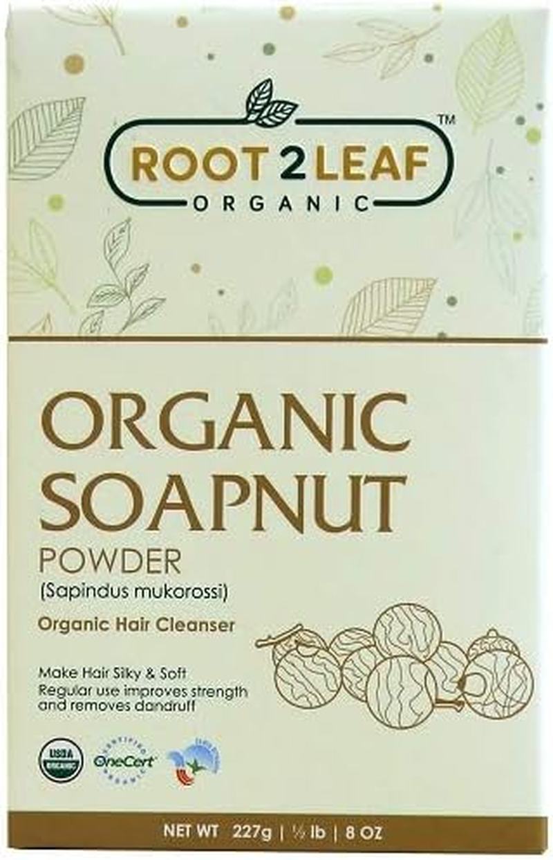Root2Leaf Organic Pack of 2 Soapnut & Shikakai Powder for Natural Hair Color and Repairs Damage Hair for Men and Women (227 Gms)
