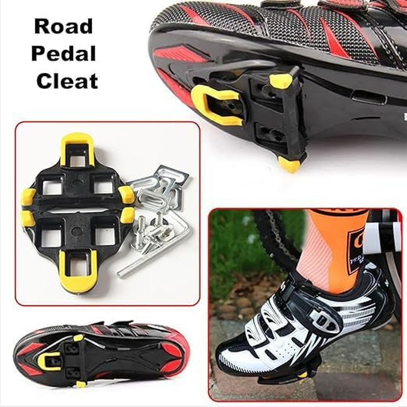 Road Pedal Cleat, 2 Pcs Bicycle Pedal Cleats, Road Bike Cleats for Shimano SPD SM-SH51 Locking Cycling Pedals Cleat System Shoes, Bike Indoor Cycling & Road Bike Bicycle Set image number 3