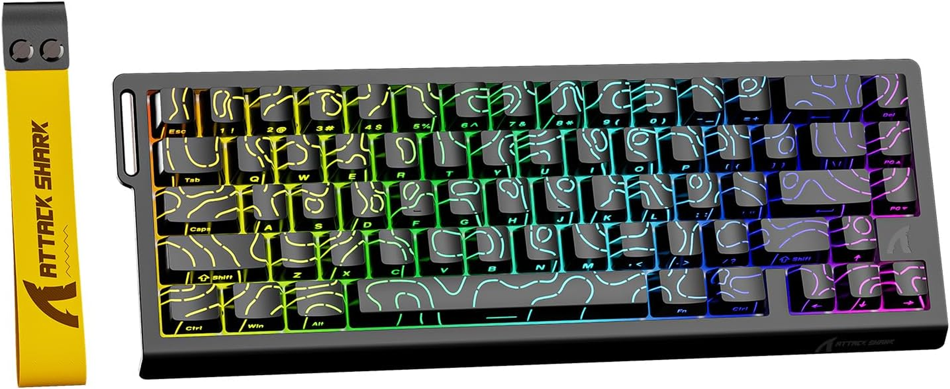 ATTACK SHAKR X68HE Rapid Trigger Gaming Keyboard Rt0.01Mm 8000Hz RGB Wired USB Magnetic Switch 0.125Ms Delay Double PBT Contour 3.0 Key Cap Dead Zone Adjustment Hot Swappable (White)