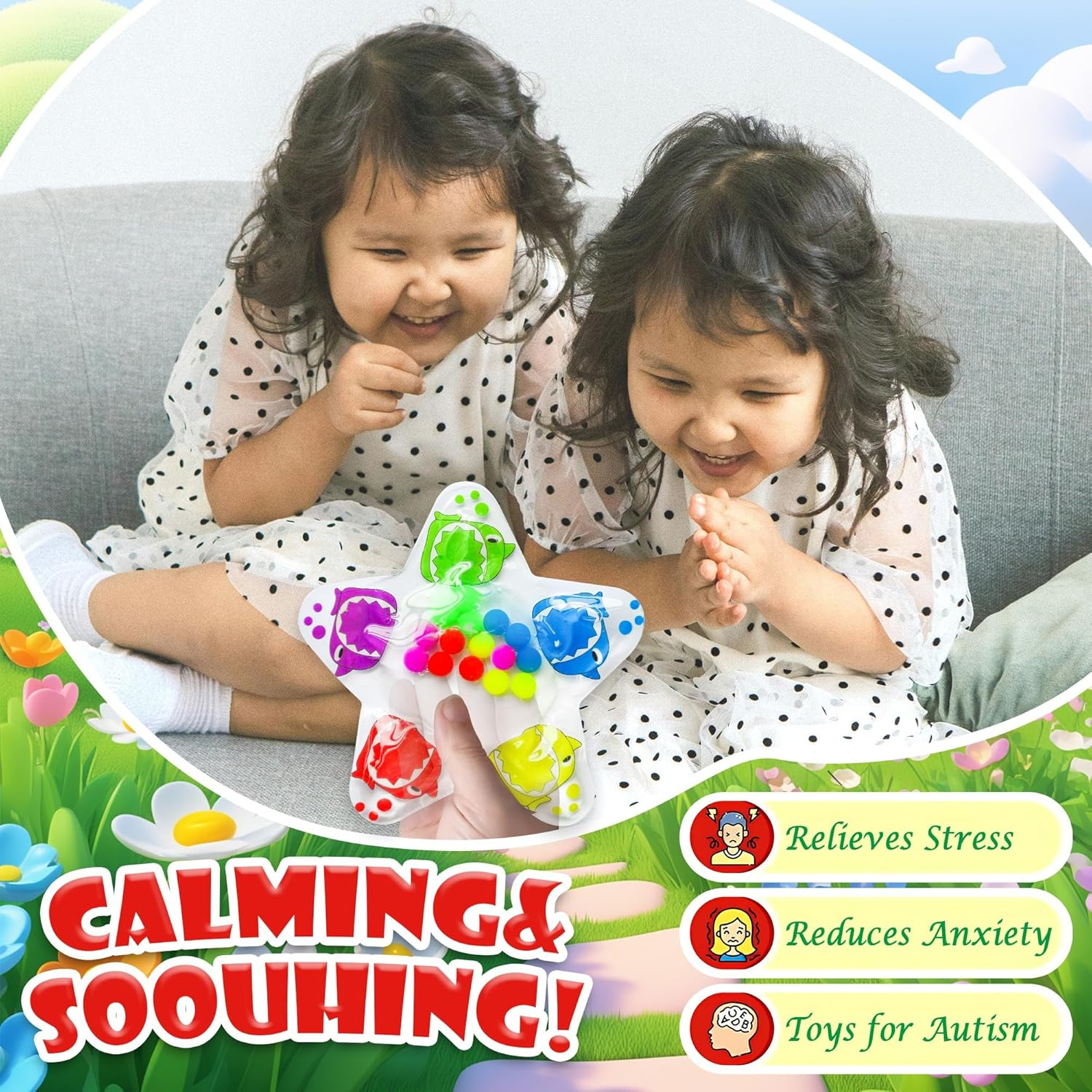 Colour Sorting Toys Sensory Toy - Squishy Shark Sensory Fidget Autism Toy for Toddlers, Calm down Color Matching Toy Preschool Learning Activity Educational Montessori Toys for Kids Boys Girls Gifts image number 4