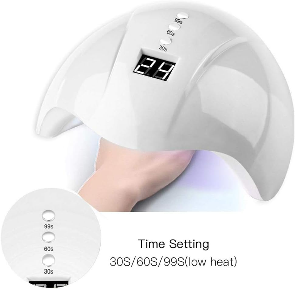 Nail Lamp,36W LED UV Nail Lamp Gel Nail Polish Dryer Quick Drying Nail Art Machine(White) image number 3
