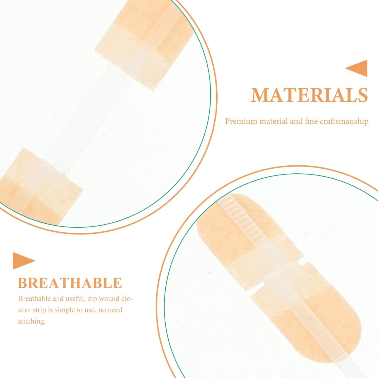 FOMIYES 3Pcs Waterproof Zip-Stitch Wound Closure Strips - Pain-Free No-Sew Skin Tape for Secure Healing, Seamless Adhesive Bandages for Outdoor and Active Use image number 3