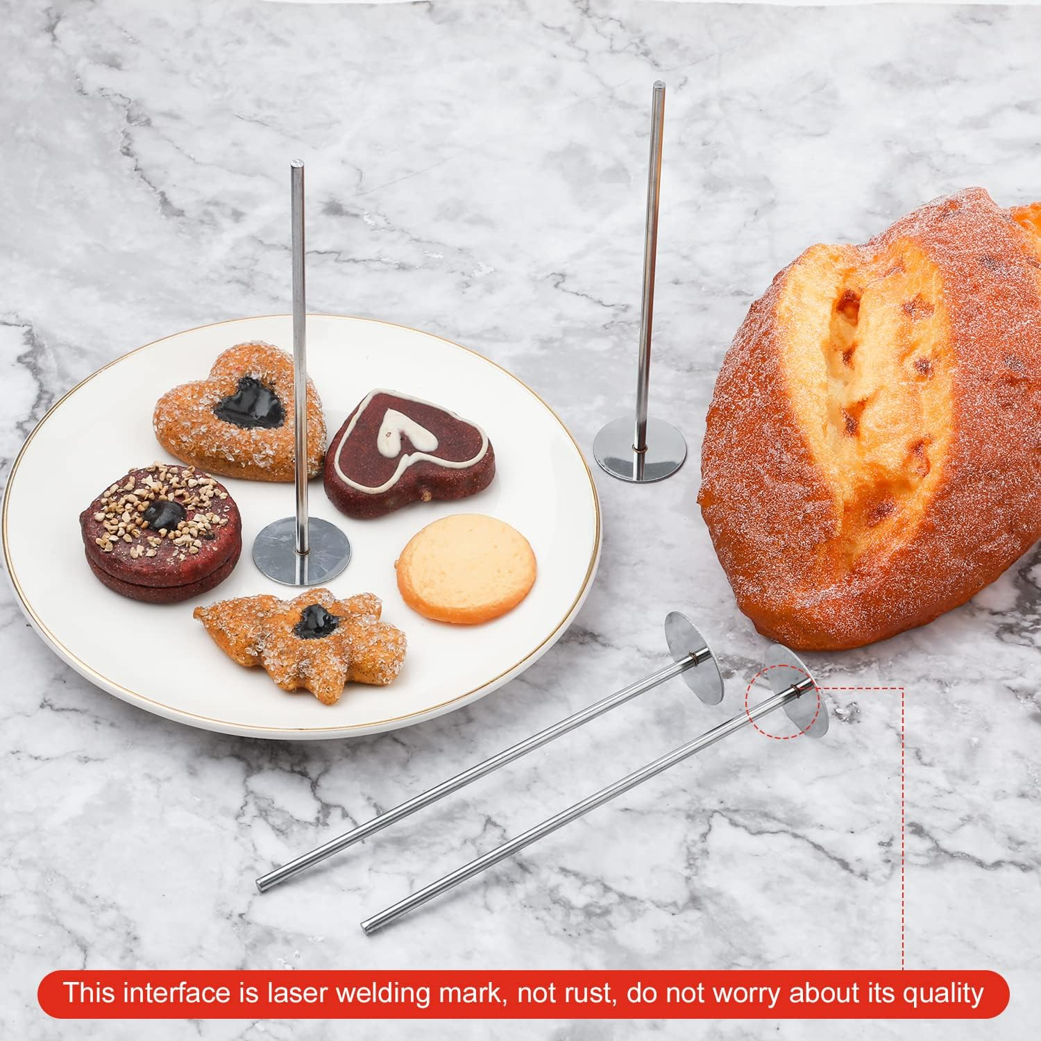 TOYMIS 4Pcs Cake Heating Core Rods 5.5Inch Length Stainless Steel Cake Heating Pins Set Baking Tools for Cake Decoration image number 5