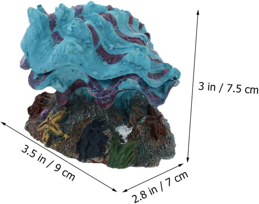 Aquarium Ornament Air Stone Shell Accessory for Fish Tank Decor Oxygen Bubbler Decoration Non-Fading Underwater Landscape for Aquatic Environments image number 1