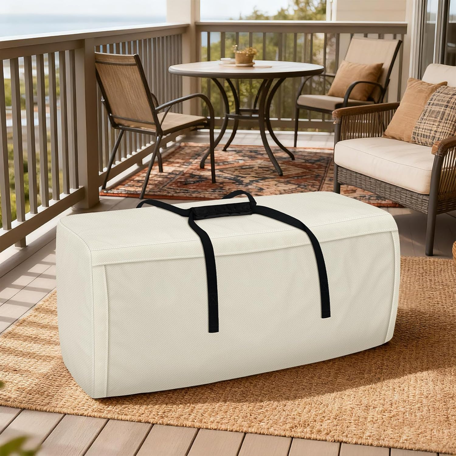 Porch Shield Outdoor Cushion Storage Bag 62 Inch Waterproof outside Storage Bags for Patio Furniture with Zippers and Handles image number 3