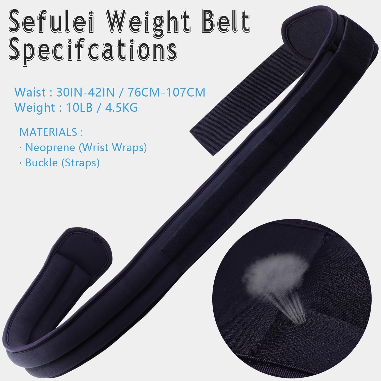 Weighted Belt 30"-42"Adjustable Sport Fitness Belt for Abs Strengthening Workout Body Shaping Core and Weight Loss image number 4