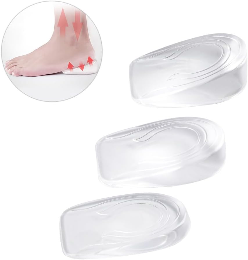 3 Pairs Heel Lift Inserts Invisible Heel Pads 1Cm/2Cm/3Cm Height Increase Gel Insoles for Women Comfortable and Resistant