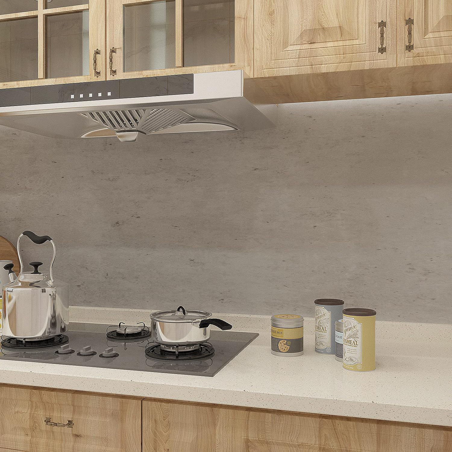 80Cmx4M Grey Concrete Peel and Stick Wallpaper Extra Wide Contact Paper Self Adhesive Thick Removable Waterproof Vinyl Wrap Sticky Faux Cement Wall Mural for Apartment Bedroom Bathroom Kitchen Decor image number 6