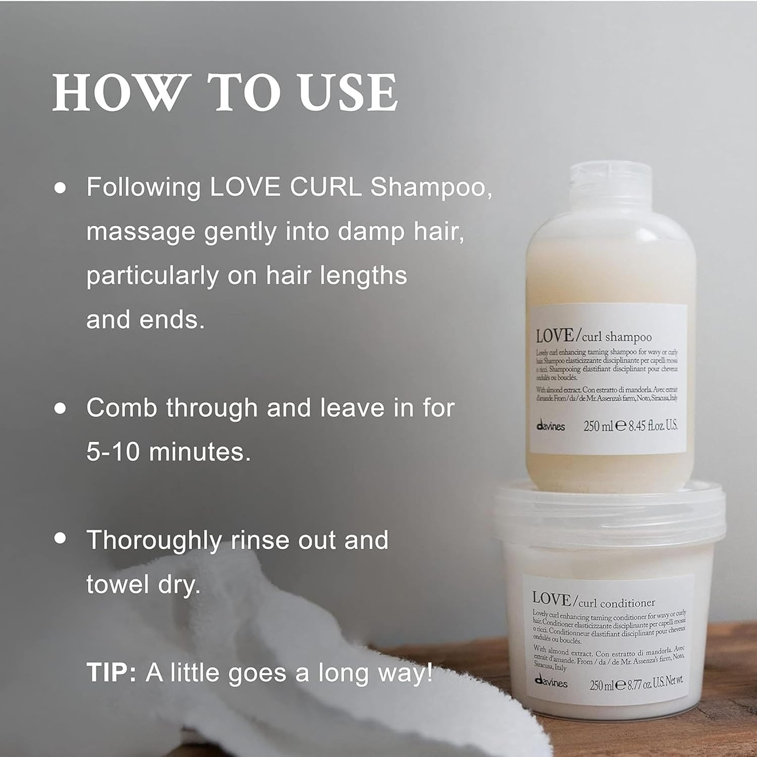 Davines Love Lovely Curl Enchancing Taming Conditioner (For Wavy or Curly Hair) 250Ml image number 2