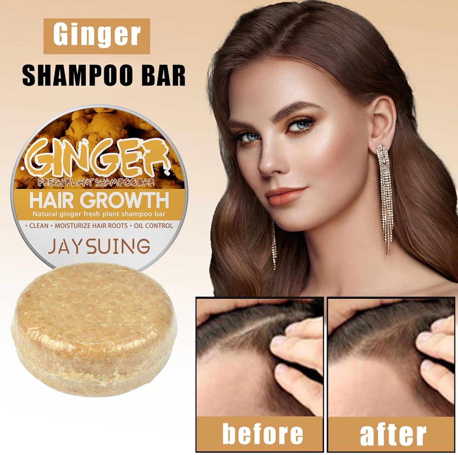2 Soap Ginger for Hair,Hair Growth Shampoo Bar | Ginger Hair Growth Shampoo Bar Ginger Shampoo Soap Ginger Shampoo Bar Soap for Promotes Hair Growth Seta-Au - Shampoo Soap image number 5