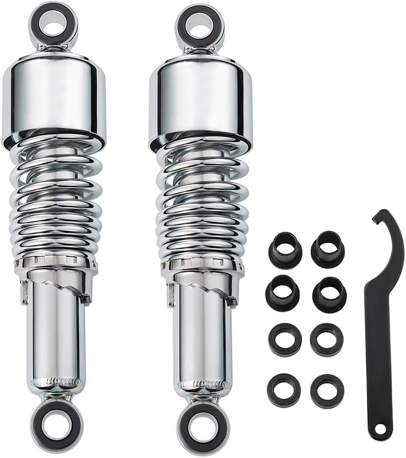 Possbay Motorcycle Shock Motorcycle Rear Shock 10.5"/267Mm Universal Rear Suspension 1Pair Silver