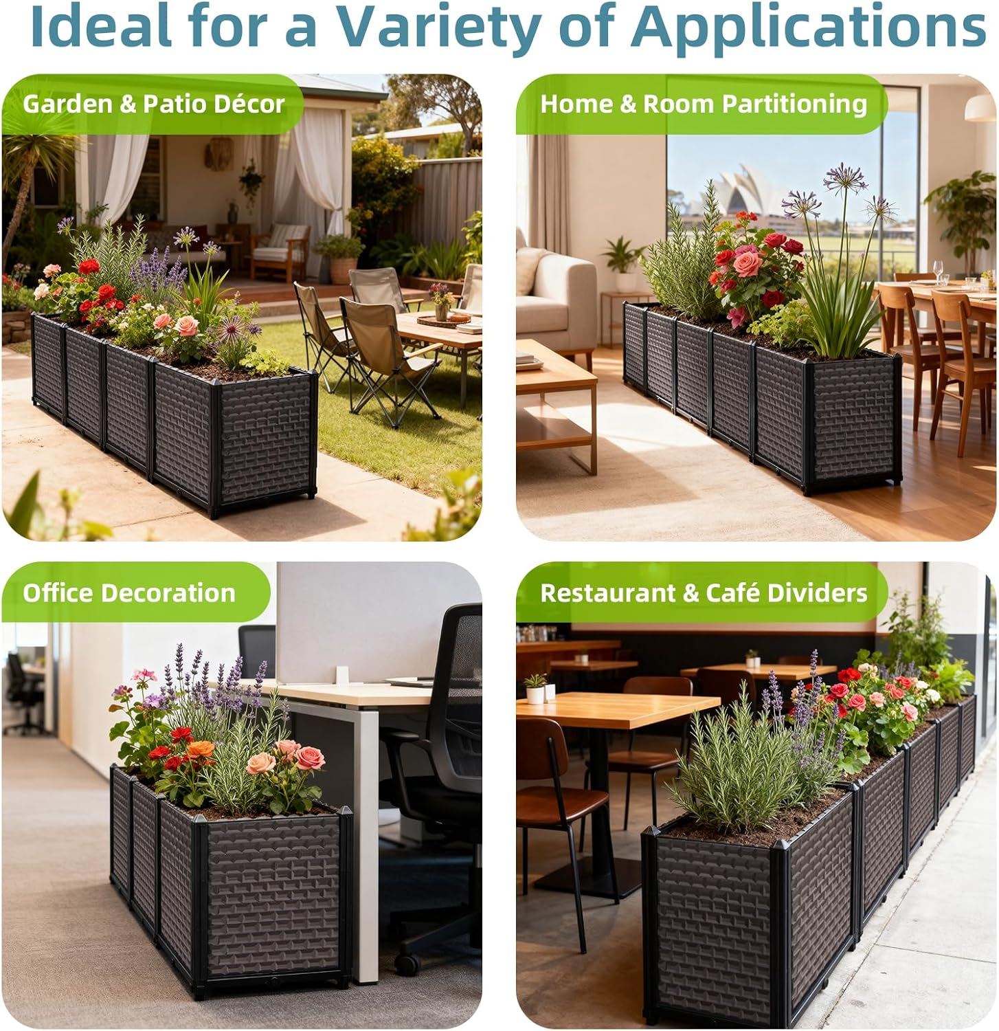 Giant Raised Garden Bed Self Watering Kit 50Cm Deep, 240Cm Family-Size Outdoor Planter Box, Super Long Elevated Garden Bed for Urban Farming, Grow Vegetables, Flowers & Herbs image number 6