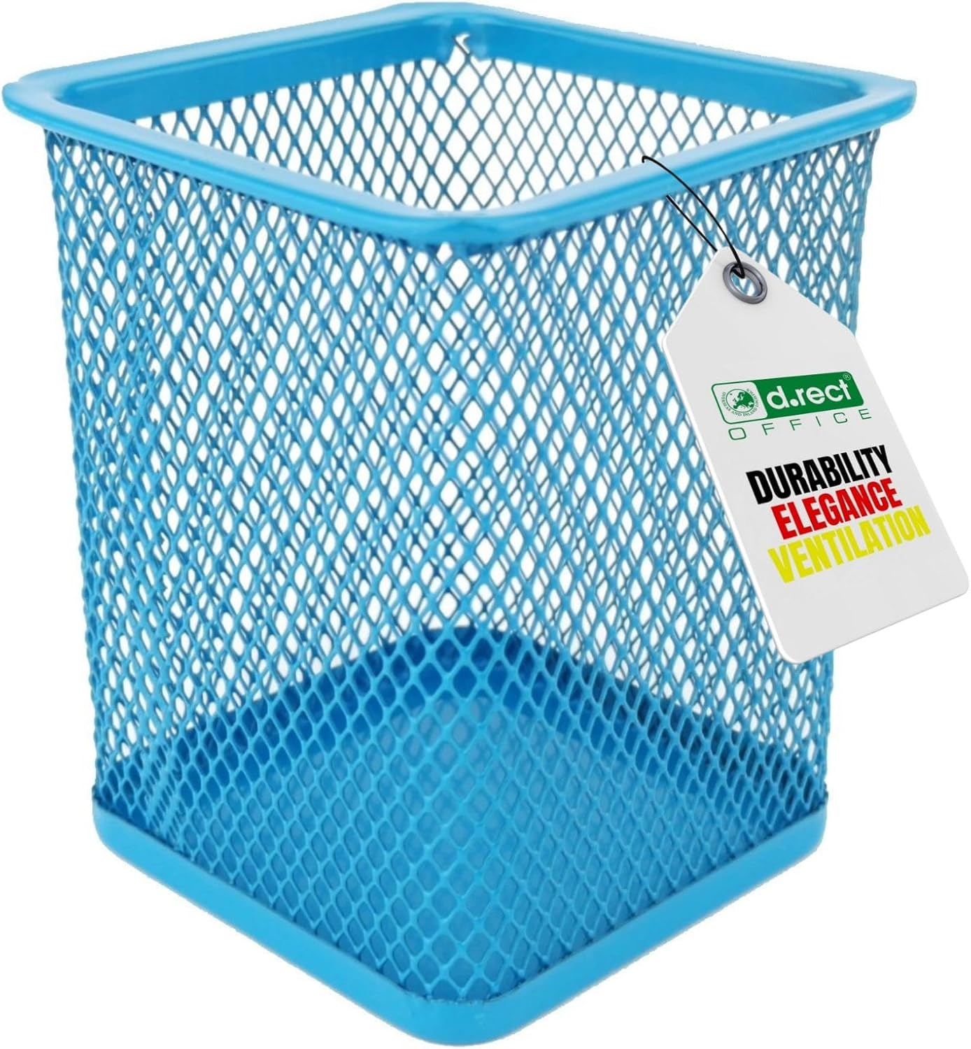 D.RECT Metal Square Pen Holder, Pen Holder, Cube Made of Wire Metal, Mesh Multifunctional Cup for Ballpoint Pen, Pink, 110849