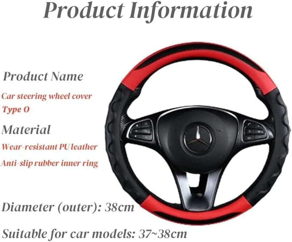 RAKSONIC Car Steering Cover Breathable Lightweight Car Steering Cover Anti-Fouling Comfortable Grip 3D Grip Anti-Slip Suitable for All Seasons Car Accessories 38 Cm O-Type image number 5