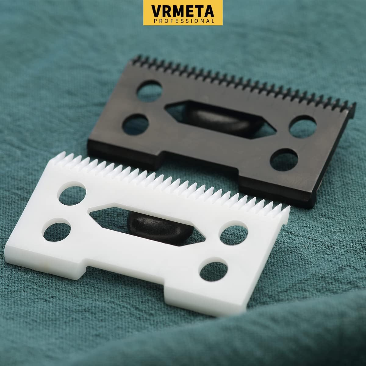 VRMETA Professional Hair Clipper Replacement Ceramic Blades, 2 Holes Precision Adjustable Hair Clipper Parts Blade for Wahl Clippers, Wahl 5-Star Senior, Magic Clip image number 2