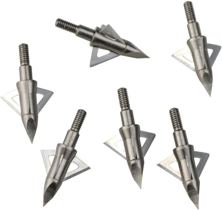 SHARROW 12Pcs Archery 3 Sharp Fixed Blade Broadheads 100 Grain Hunting Arrow Heads Bolts for Crossbow and Compound Bow