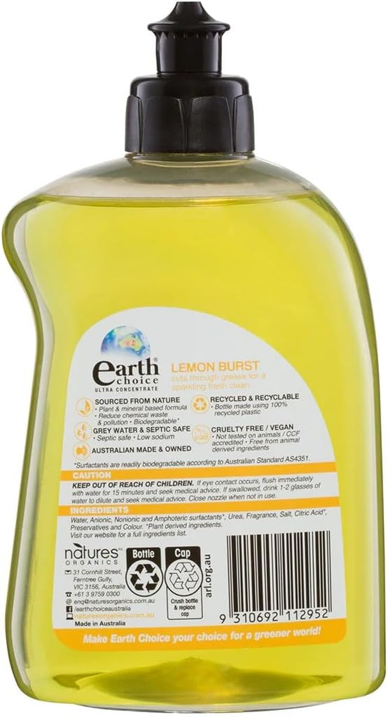 Earth Choice Lemon Burst Concentrate Dishwashing Liquid 500 Ml image number 1