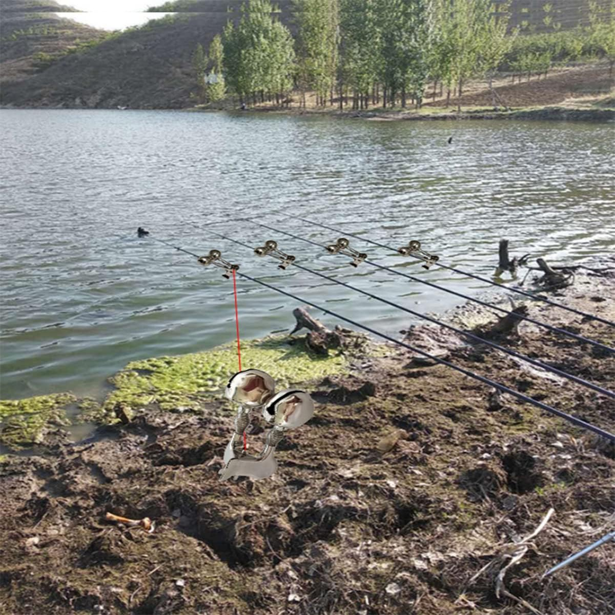 YIUIRUOI 5 Pieces of Iron Clamp Rivet Bells, Fishing Alarm, Sea Fishing Night Fishing Rod Alarm