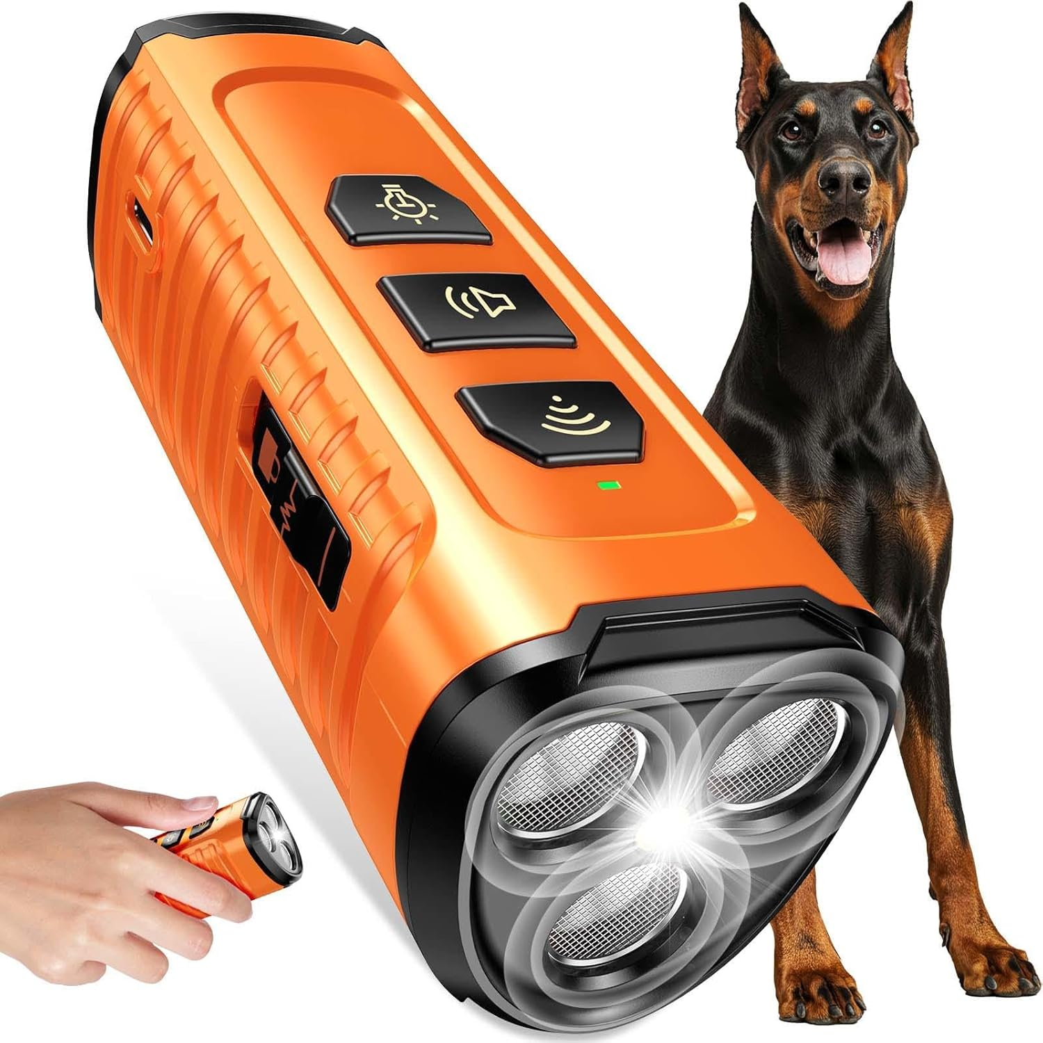Dog Bark Deterrent Device 3X anti Barking Device for Dogs, 5 Modes Stop Neighbors Dog Barks No More Safe for All Dogs 50FT Bark Control Indoor Outdoor with Flashlight,Rechargeable Training Device image number 6