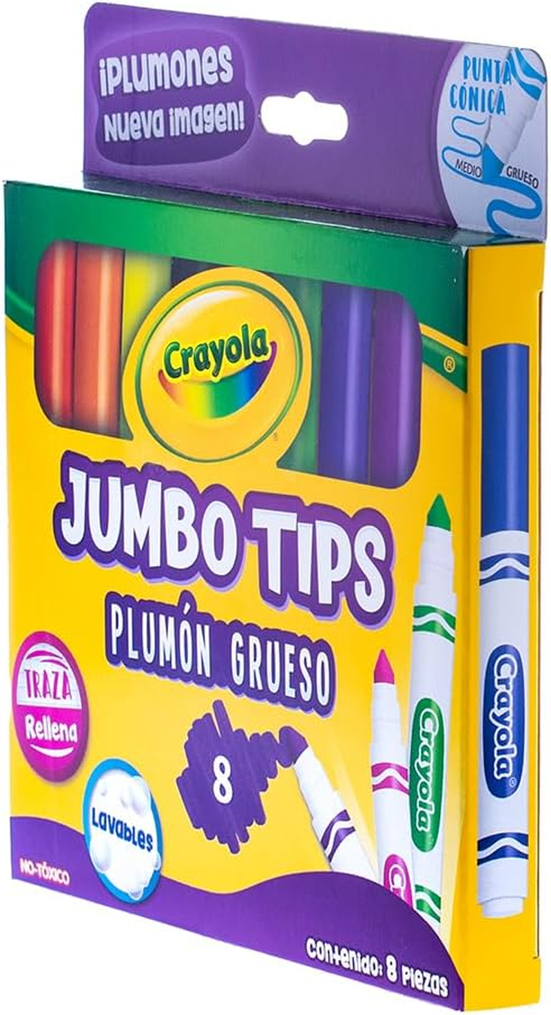 Crayola Washable Markers, Broad Point, Classic Colors, 8/Pack (58-7808)