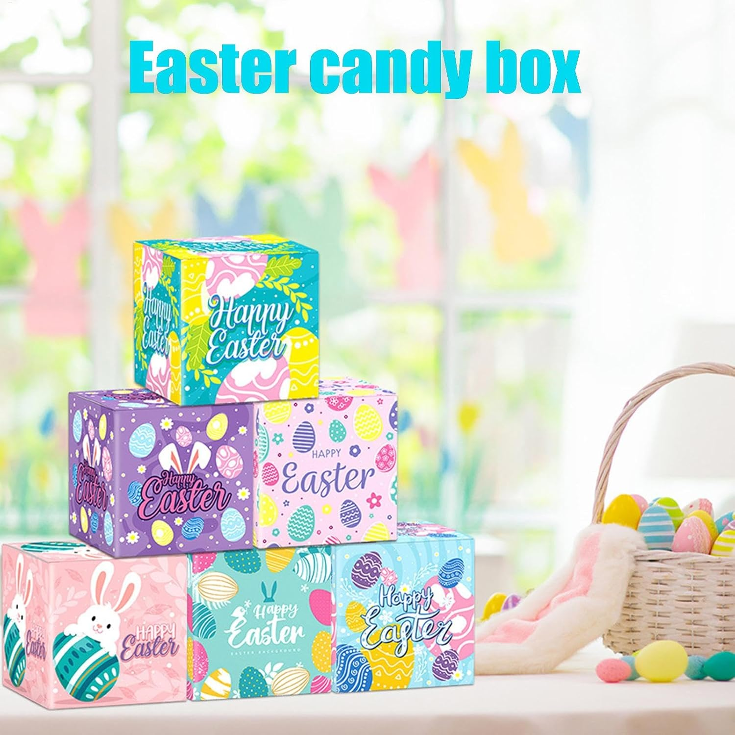 Easter Candy Box, Easter Goodie Boxes, Reusable Easter Boxes, Happy Easter Treat Bags, Easter Egg Hunt Boxes, Easter Treat Bags for Kids, Easter Supplies, Set of 12 Easter, Easter Cooking for Kids image number 2