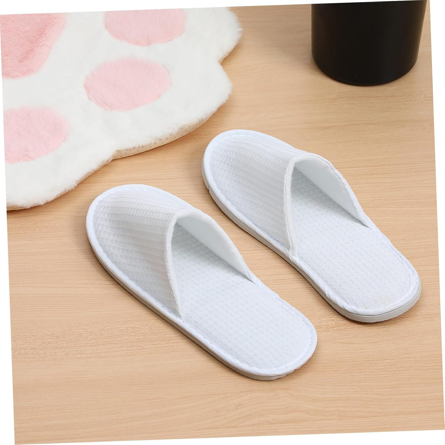 VICASKY 4Pairs Disposable Slippers for Guests Hotel Spa Use Comfortable Cotton Hygroscopic Breathable Footwear for Home Parties and Travel image number 1