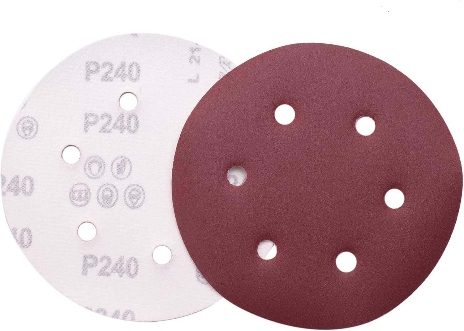 Haskoss 150Mm Sanding Disc, 6 Inch Hook and Loop Sanding Pads, 100 Pcs Sandpaper Set Assorted Grits for Random Orbital Sander image number 2