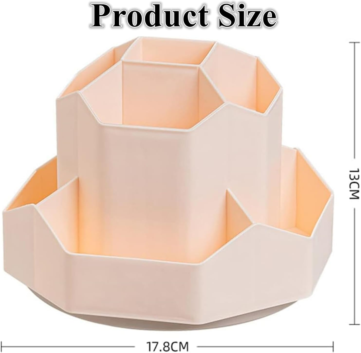 JCZD Rotating Pen Holder, Stationary Organiser, Pen Holder for Desk 9 Compartments, Upgraded Large Capacity 360&deg;Rotatable, Can Accommodate Pencils, Colored Pens, Various Stationery (Pink) image number 4