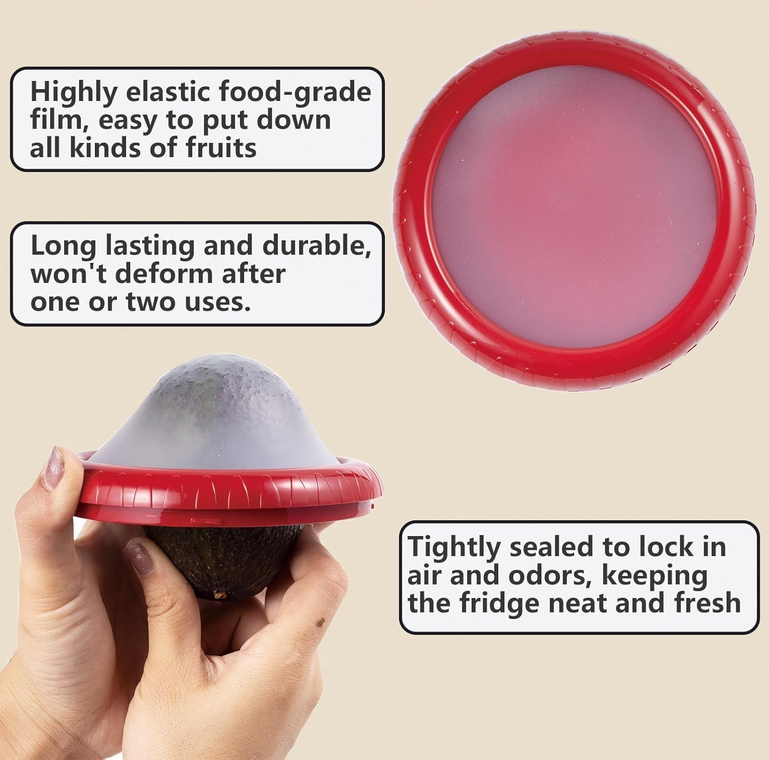 GHOST MONKEY Silicone Fruit & Vegetable Anti-Oxidation Storage Cover &ndash; Keep Your Produce Fresher for Longer! image number 3