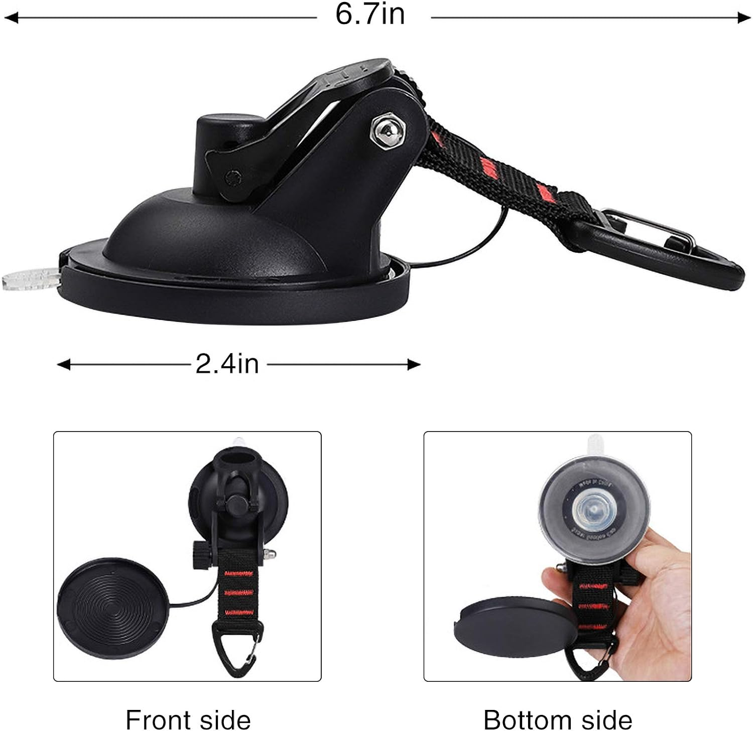 CONBOLA Heavy Duty Suction Cups 4 Pieces with Hooks Upgraded Car Camping Tie down Suction Cup, Tarp Accessory with Securing Hook Strong Power for Awning Boat and Trap.(4 Pcs) image number 3