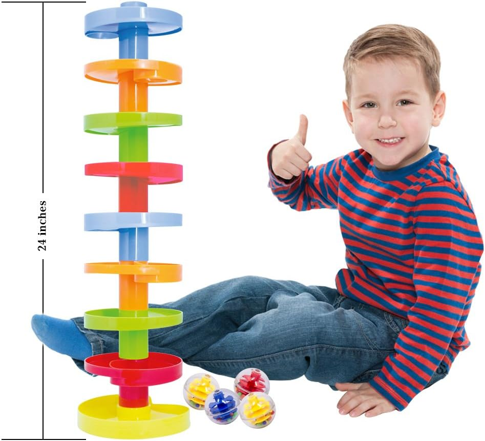 Weofferwhatyouwant 6 Rattle Balls for Ball Drop Toys &ndash; 1.8&rdquo; Clear Safe PC Plastic Replacement Balls for Toddlers, Sensory STEM Play, Baby Ball Ramp Add-On, Durable Activity Balls Ages 9M+