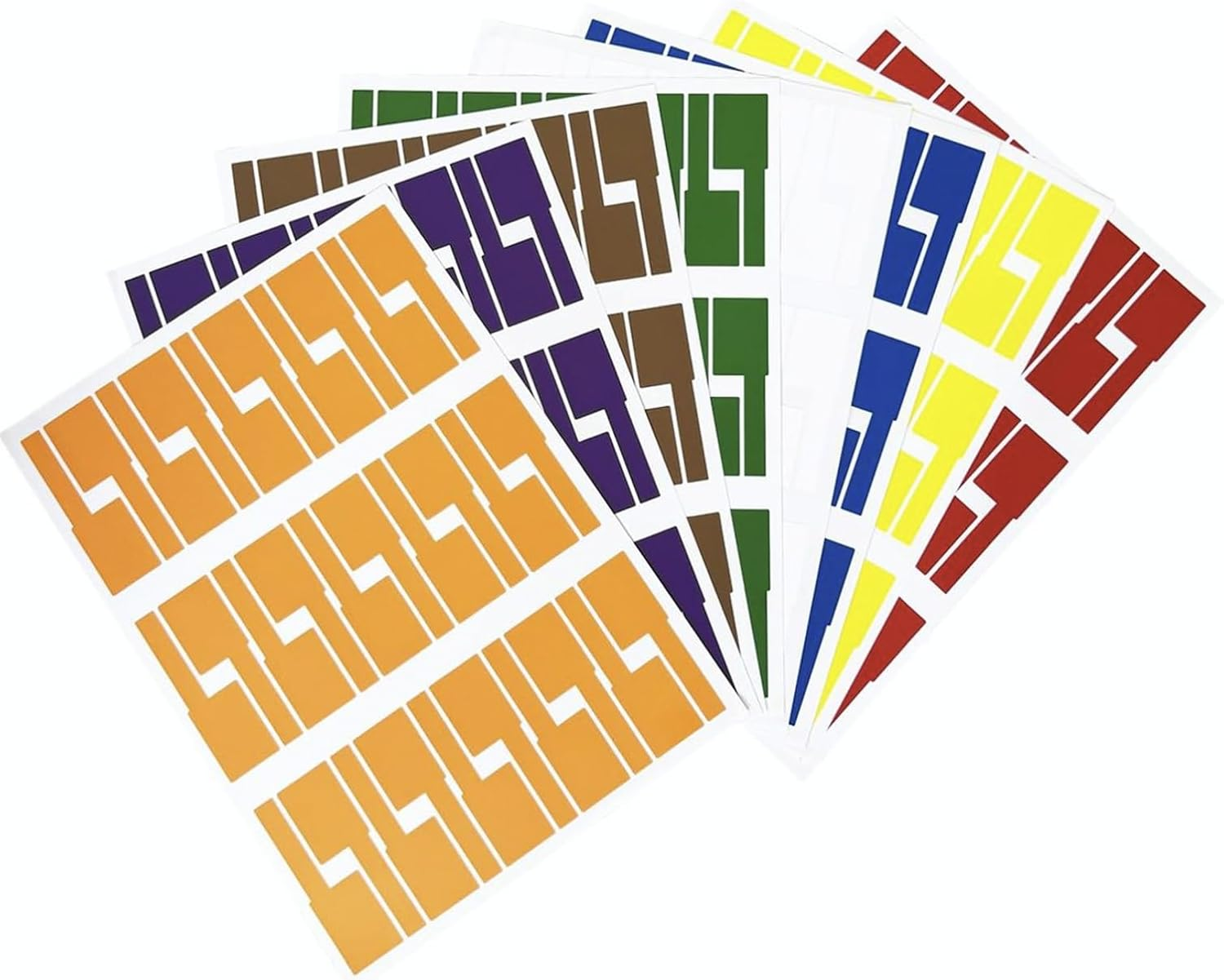 Manusticker Durable Cable Labels - Waterproof, Writable, Strong Adhesive - 8 Colors - 240Pcs / 8 Sheets image number 6