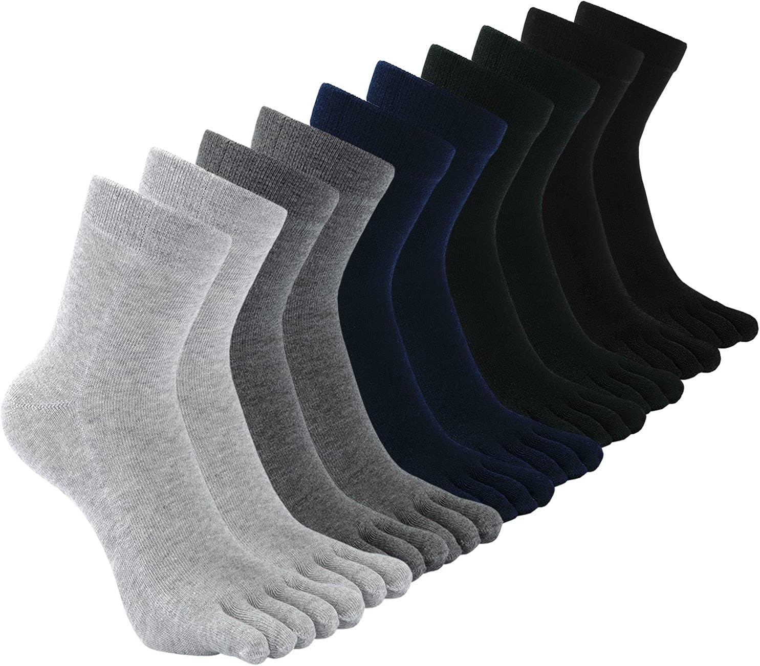 Mens Toe Socks Crew Running Five Finger Socks Cotton