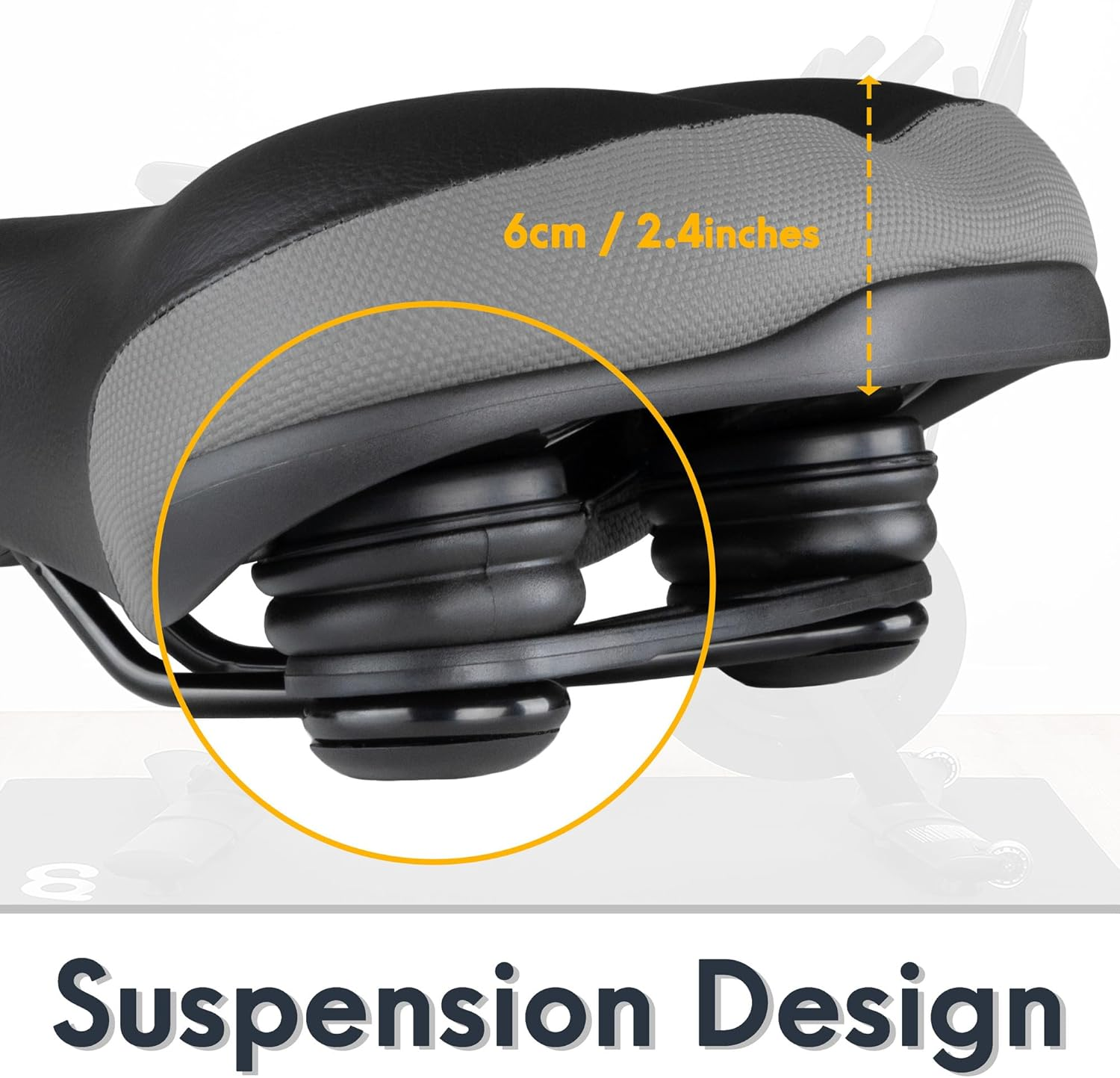 Venzo Bicycle Saddle Wide Seat - Size 26Cm X 22Cm - Compatible with Indoor Stationary Exercise Bikes Peloton, Beach Cruiser - Comfort for Men & Women - Big Large Cushioned Soft Comfortable Padded image number 4