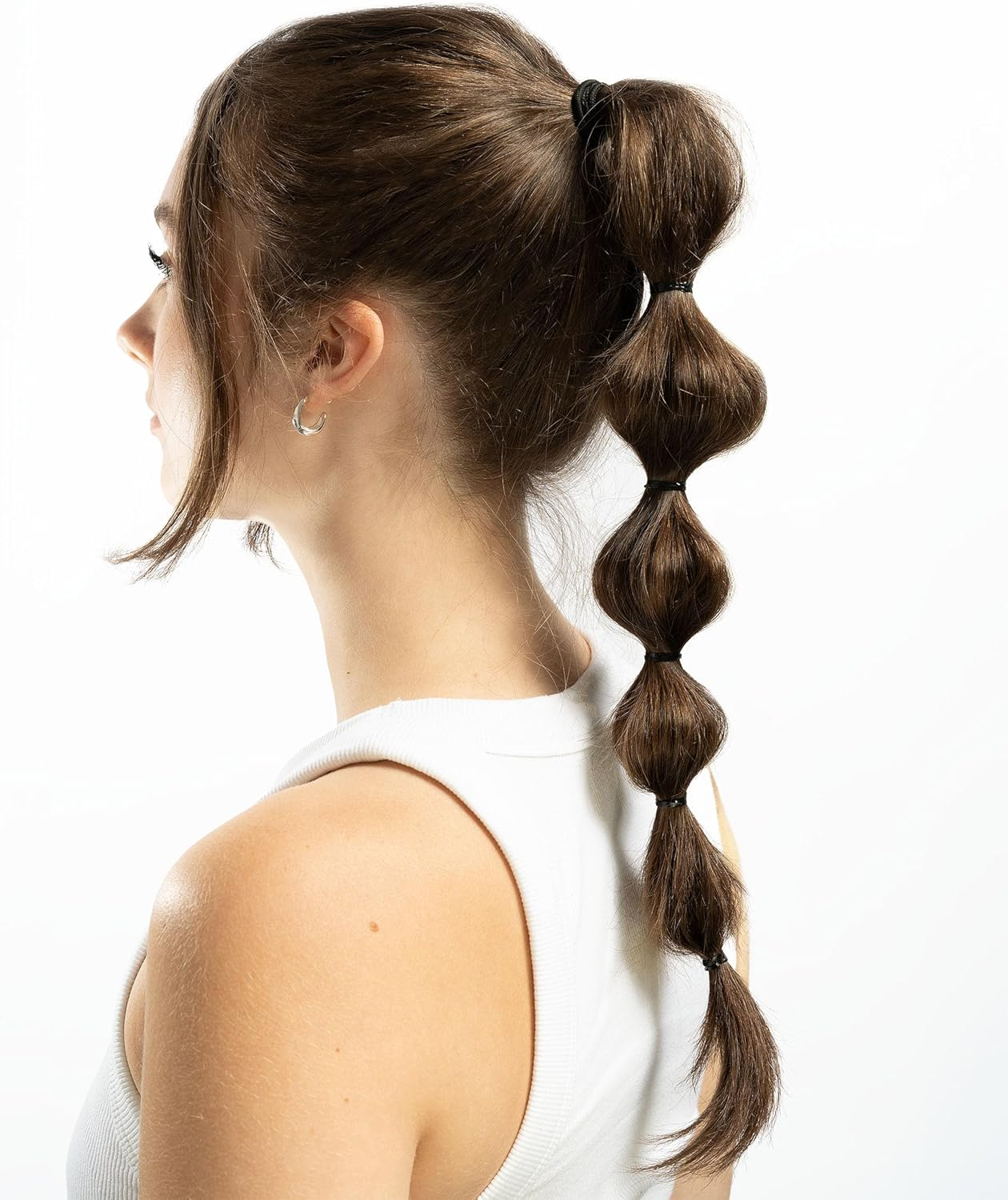 Brushworks Black Flexi Elastic Hair Bands - 100 Pieces