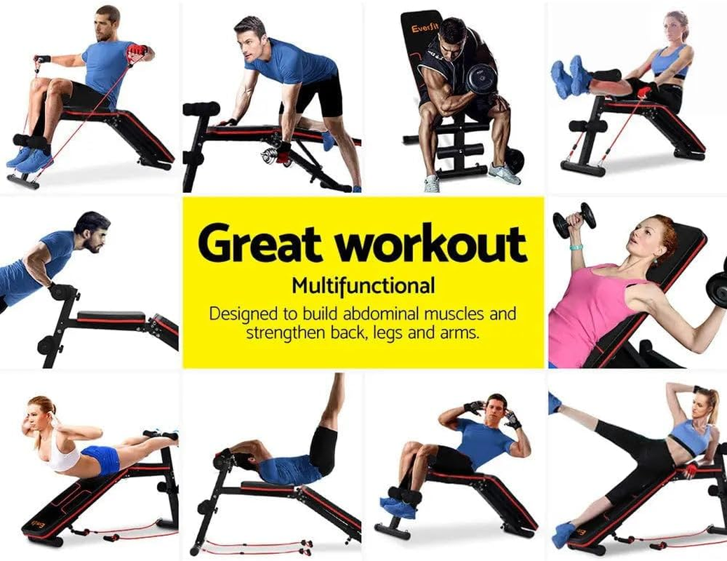 Everfit Weight Bench Multi Station Press Barbell Home Gym FID Chair Flat Incline Decline Toning Exercise Equipment Military Row Leg Extension Preacher Curl - 7-In-1 Weight Bench (I-Bench-M) image number 3