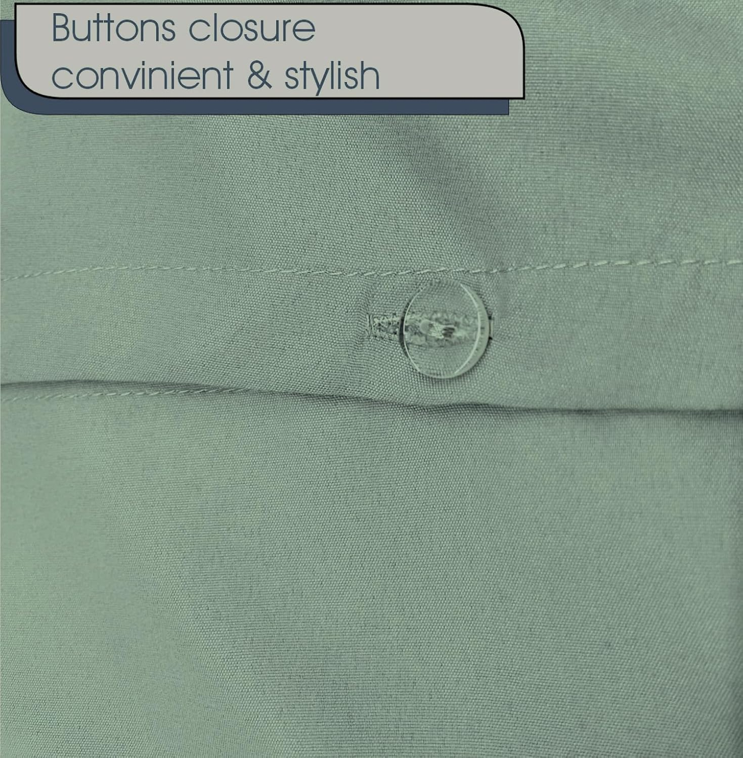 Linen Home Super King Duvet Cover Set Sage Green Pintuck Pinch Pleat Soft Microfibre Duvet Cover with 2 Pillowcases, Easy Care Wrinkle Free Bedding Set (Sage Green, Super King) image number 4