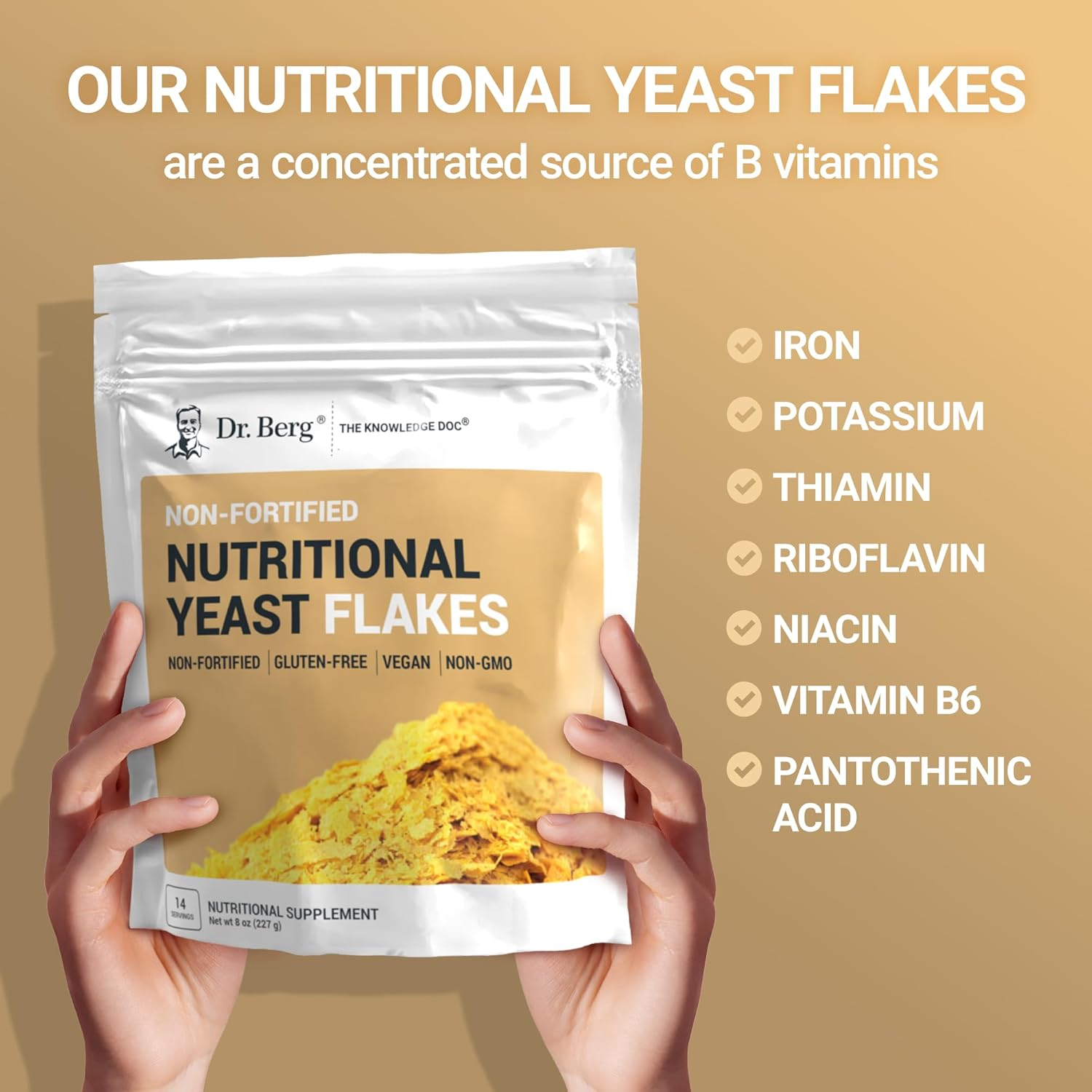 Dr. Berg'S Premium Nutritional Yeast Flakes| Gluten Free & Non-Gmo | Nutritional Yeast with B Vitamins | Keto & Vegan-Friendly Nutritional Yeast | 8Oz image number 5