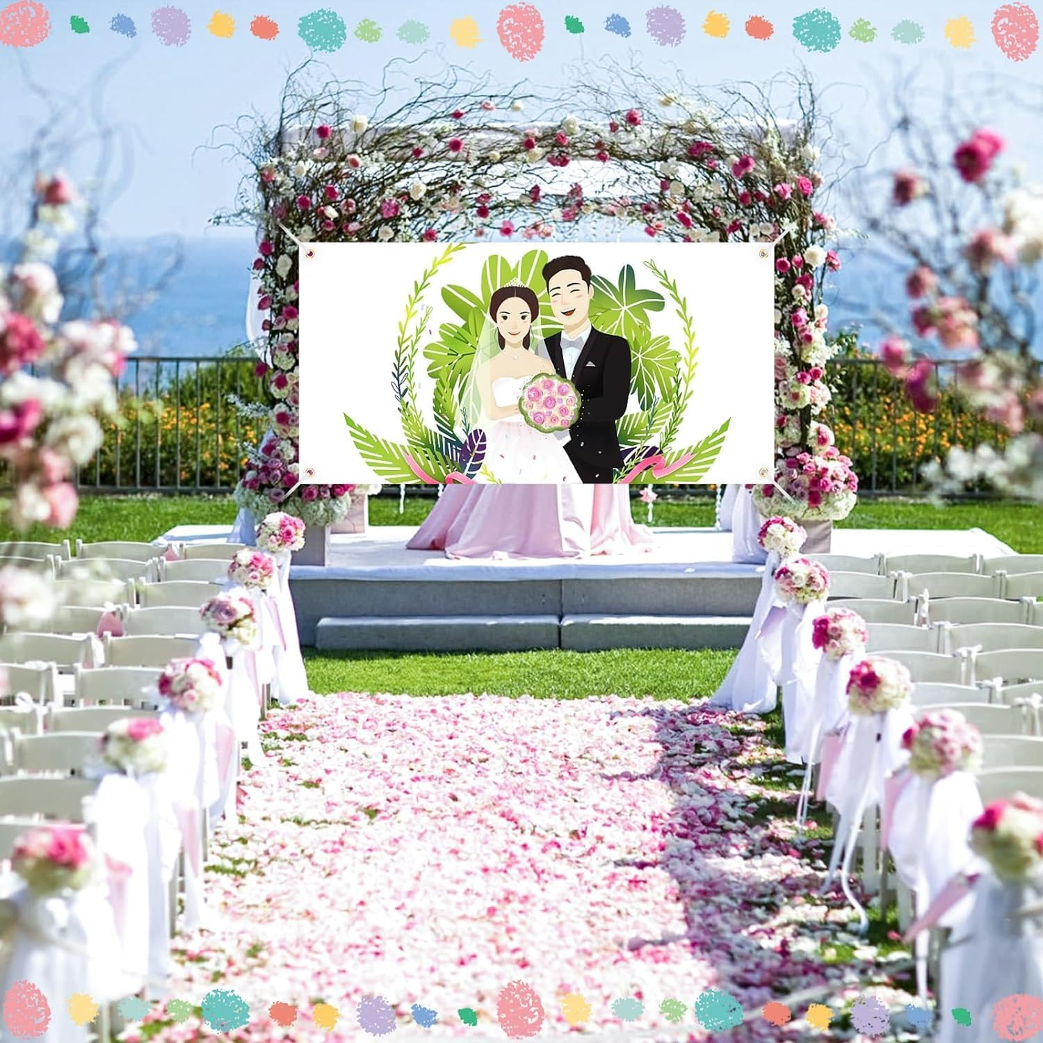 5 PCS Blank Banners Sign to Decorate, 60 X 120Cm DIY Blank Vinyl Banner Sign with Hanging Ropes, Blank Sublimation Vinyl Banner for School, Office, Christmas, Birthday Decor image number 1