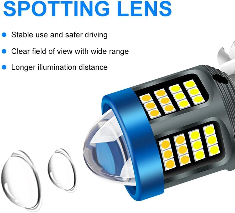 Windance 2Pack, H4 LED Bulb 1200LM 13W with Lens, Hi/Lo Beam Super Bright 12V-80V Daytime Running Light Bulbs for Motorcycles E-Bike Scooters ATV UTV Pit Bike(White, H4) image number 2