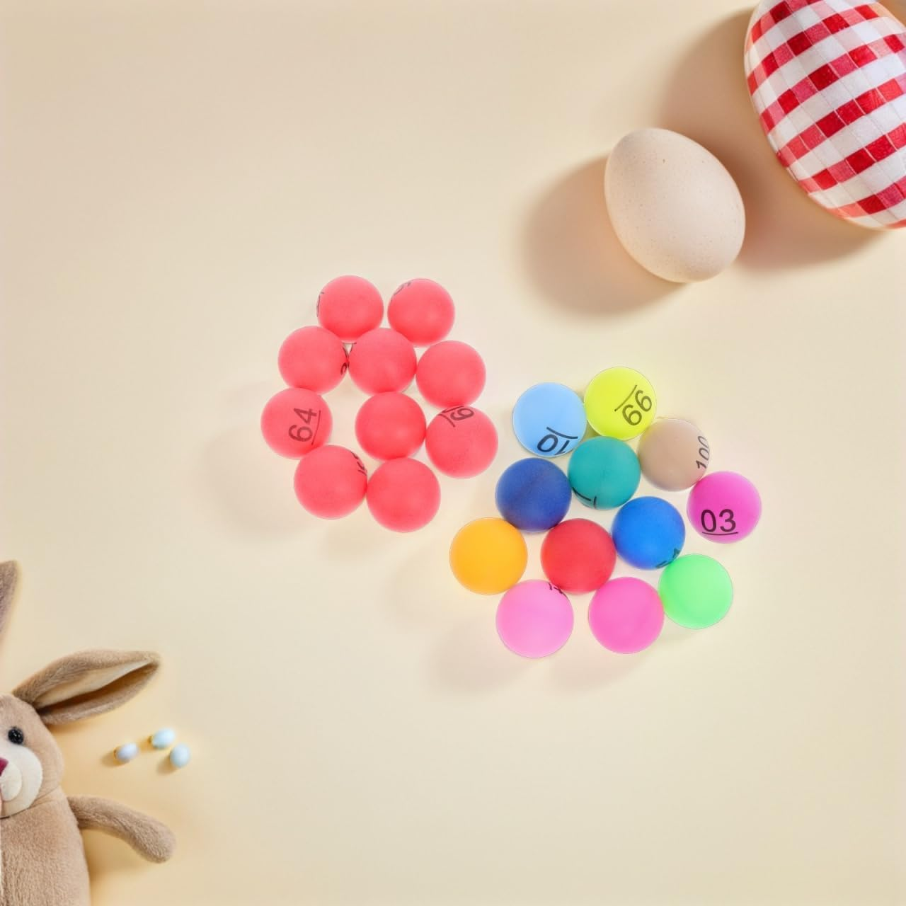 Kisangel 100Pcs Numbered Balls: Colored 1-100 Numbered Raffle Balls - 4Cm Small Plastic Spheres for Lottery Bingo Games Party Decorations and Family Entertainment image number 2