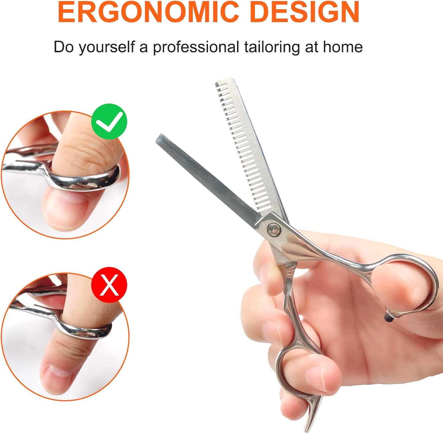 Uootach 2 Pieces Hairdressing Scissors, Ultra Sharp and Precise Cutting Styling Scissors, Thinning and Shaping Scissors Suitable for Home Hairdresser Hairdressing image number 2