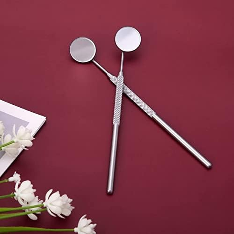 Dental Mouth Teeth Inspection Mirror &ndash; anti Fog Oral Curve Angle Dentist Tool &ndash; 2 Pcs Pack by DMX INTL